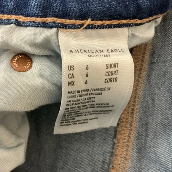 American Eagle Outfitters Two-Tone Blue Flare Jeans - Picture 8 of 9